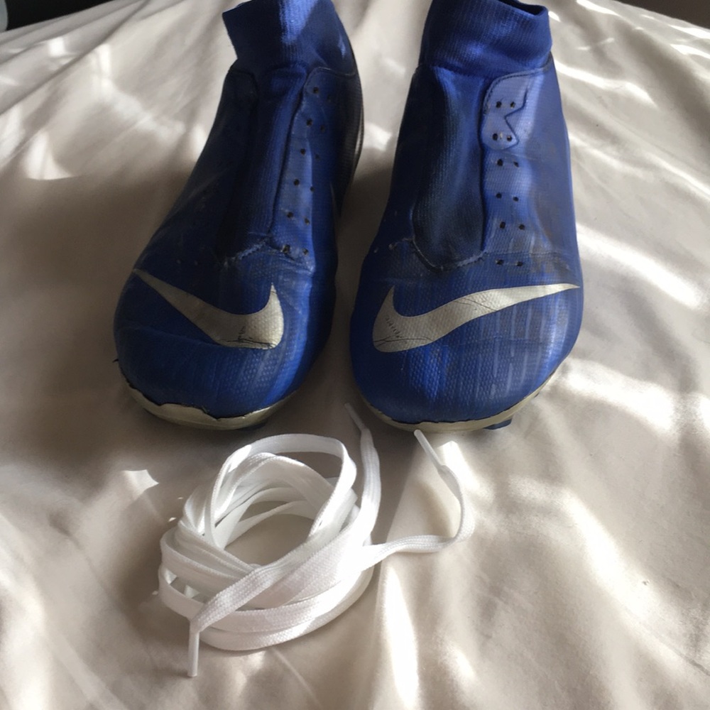 Blue nike mercurial soccer cleats size 10.5